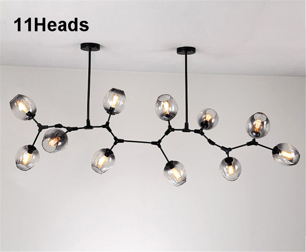Head Smokey Grey Glass Chandelier